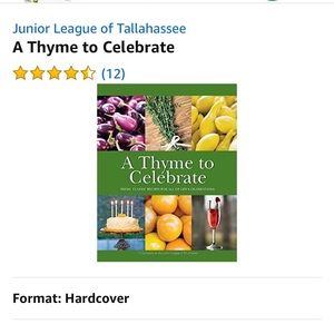 Brand New Hardcover Cookbook: A Thyme to Celebrate